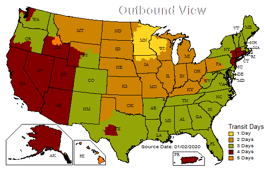 Minnesota Shipping Map