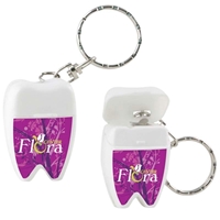 Imprinted Tooth Shaped Dental Floss with Keychain