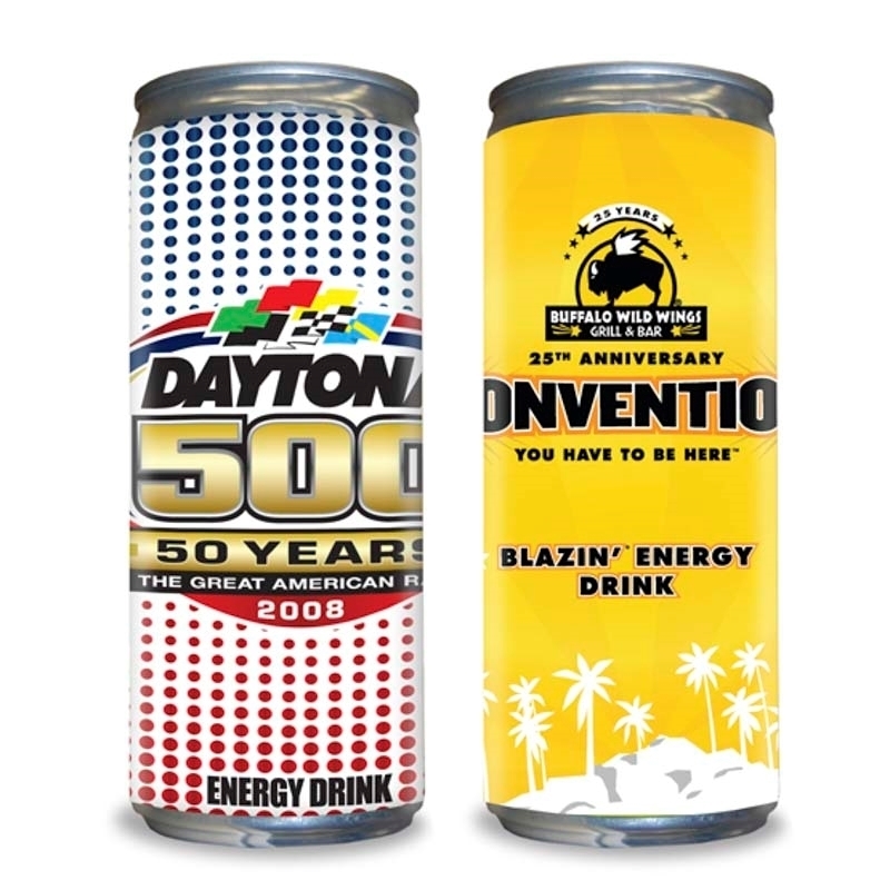Personalized Sugar Free 12 oz Energy Drink with Printed Logo