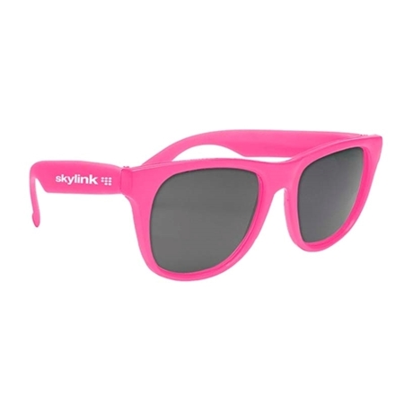 Imprinted Solid Color Rubberized Sunglasses