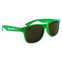 Green Imprinted Metallic Sunglasses