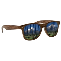 Promotional Wood Grain Logo Lense Sunglasses