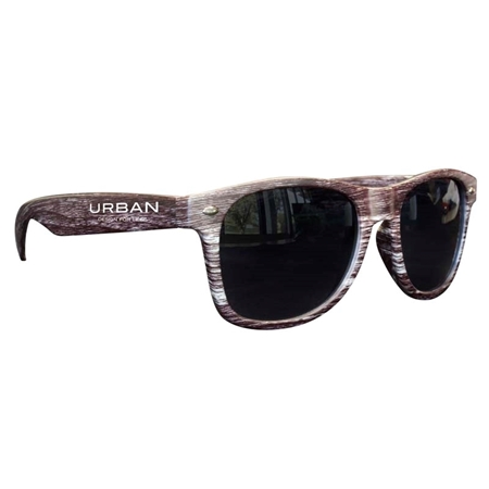 Promotional Dark Wood Tone Miami Sunglasses
