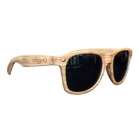 Promotional Light Wood Tone Miami Sunglasses