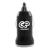 Black Imprinted USB Car Charger