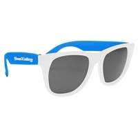 Custom White Frame Rubberized Sunglasses