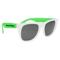 Customized White Frame Rubberized Sunglasses