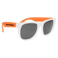 Customizable White Frame Rubberized Sunglasses