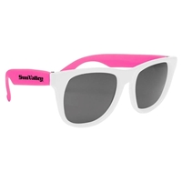 Promotional White Frame Rubberized Sunglasses