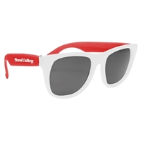 White Frame Rubberized Sunglasses with your logo