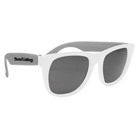 White Frame Rubberized Sunglasses imprinted with your logo