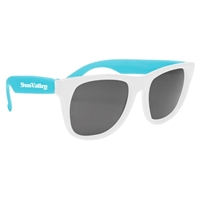 Imprinted White Frame Rubberized Sunglasses