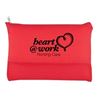 Red Cosmetic vanity bag with logo