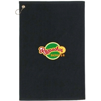 Black Imprinted Golf Towel