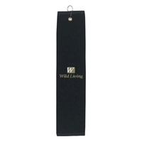 Black Imprinted Golf Towel