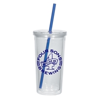 24 oz. Imprinted Tumbler With Straw