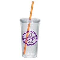 Customized 24 oz. Acrylic Tumbler With Straw