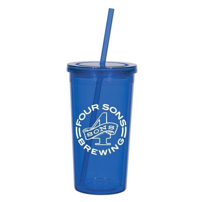 Personalized 24 oz. Double Wall Acrylic Tumbler With Straw with Custom Logo