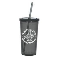 24 oz. Custom Printed Tumbler With Straw