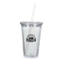 16 oz. Branded Acrylic Tumbler With Straw