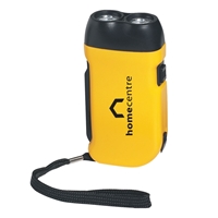 Yellow Imprinted Flashlight with Wrist Band