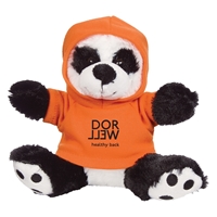 Promotional Big Paw Panda Plush With Orange Hoodie