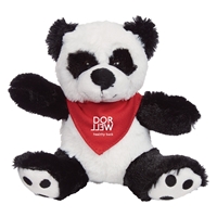 Custom 8.5" Big Paw Panda Plush Animal Bandana - Red