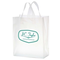 Promotional Flexograph Frosted Loop Shopper Bag - 8" W x 11" H x 4" D