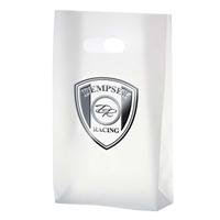 Custom Foil Stamped Clear Frosted Die Cut Bag