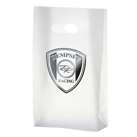 Custom Foil Stamped Clear Frosted Die Cut Bag