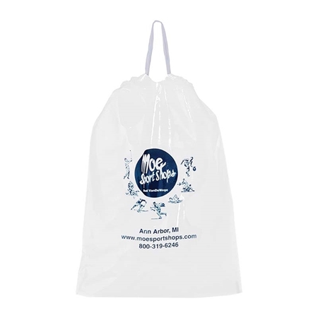 Promotional Poly Draw-Tape Bag - 12" W x 15" H x 3" D