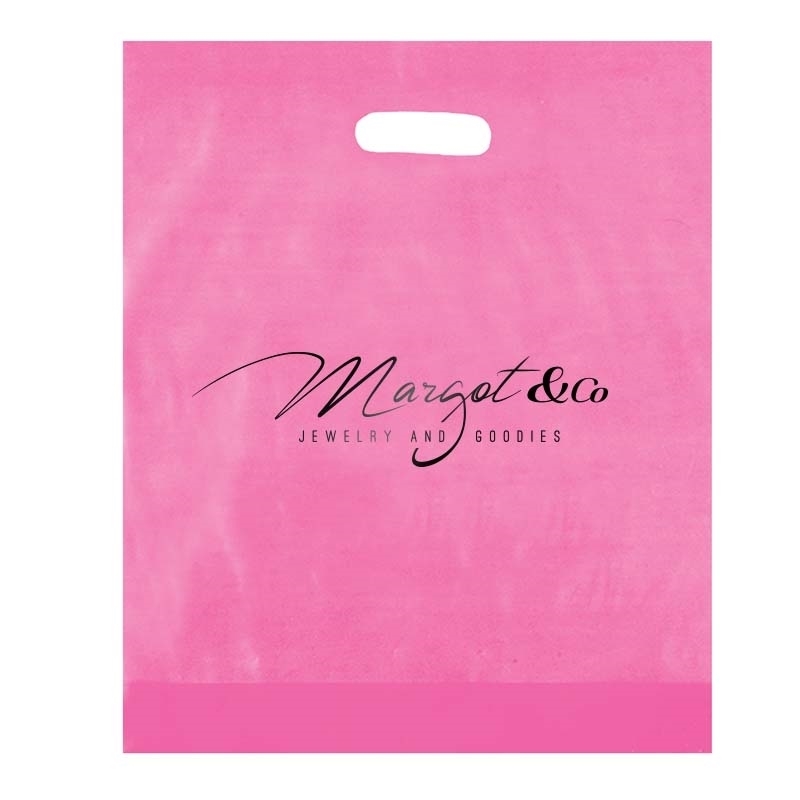 Custom Foil Stamped Frosted Die Cut Bag 12" W x 15" H x 3" D
