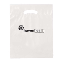 Picture of Custom Printed 12 x 15 x 3 Fold-Over Reinforced Die Cut Handle Bag