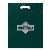 Picture of Custom Printed 12 x 15 x 3 Fold-Over Reinforced Die Cut Handle Bag