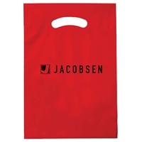 Red Custom Fold-Over Reinforced Die Cut Handle Bag