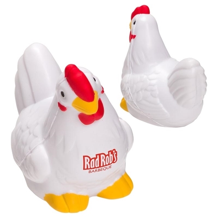 White Imprinted Chicken Stress Ball