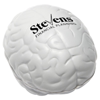 White Custom Brain Stress Ball