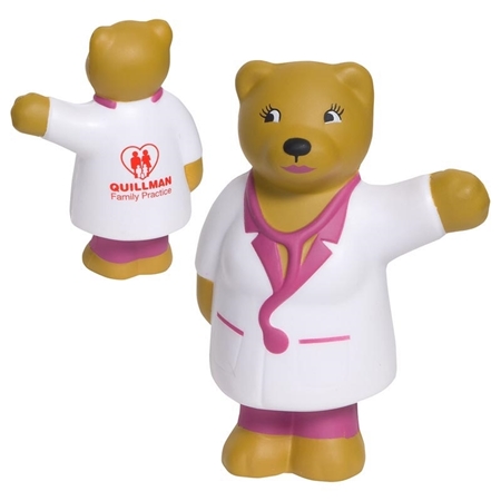 Custom Printed Nurse Bear Stress Ball