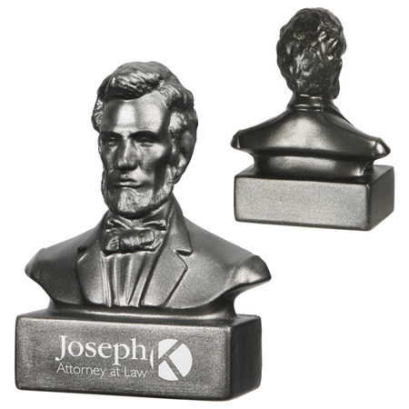 Imprinted Abraham Lincoln Bust Stress Ball