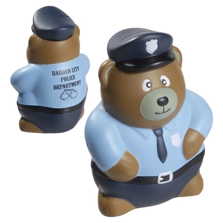 Custom Printed Police Bear Stress Ball