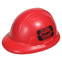 Red Imprinted Hard Hat Stress Ball