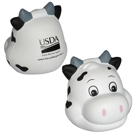 Custom Printed Milk Cow Funny Face Stress Ball