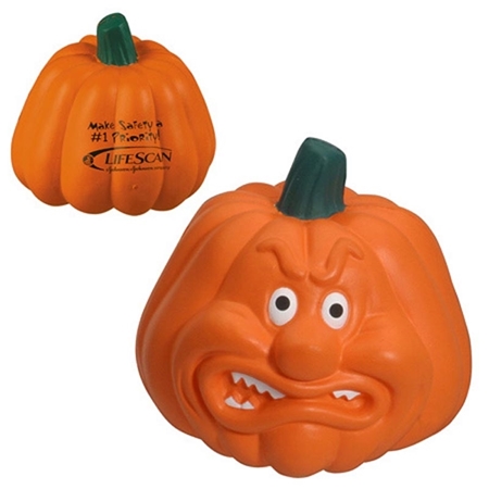 Promotional Pumpkin Angry Stress Ball with Custom Logo