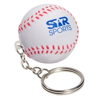 Promotional Baseball Key Chain Stress Ball