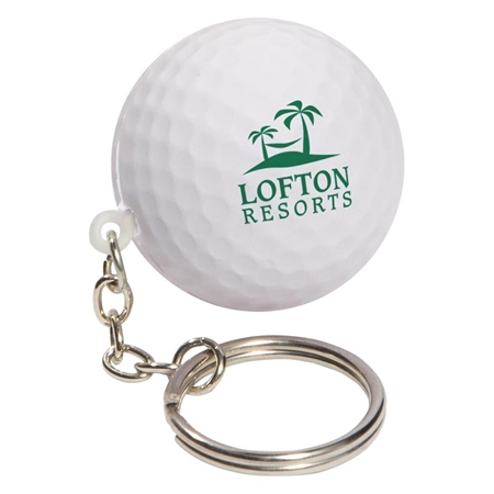 Promotional Golf Ball Key Chain Stress Ball