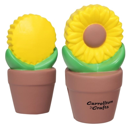 Promotional Sunflower In Pot Stress Ball