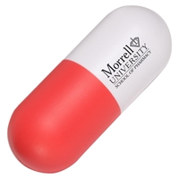 Red Imprinted Capsule Stress Ball