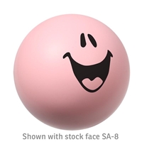 Pink Imprinted Emoticon Stress Ball
