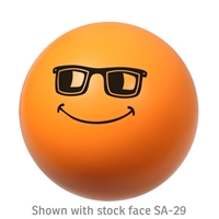 Orange Imprinted Emoticon Stress Ball