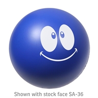 Blue Branded Emoticon Stress Ball